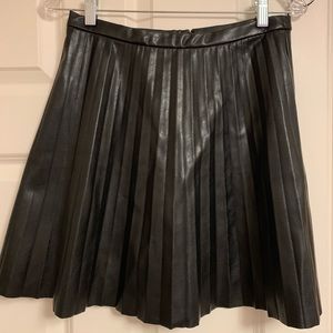 J Crew pleated leather skirt
